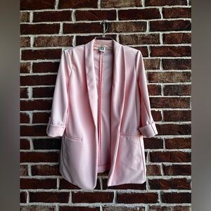 Anne Klein Light Pink Draped Open-Front Blazer